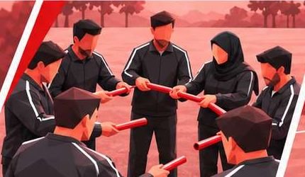 Team passing red batons
